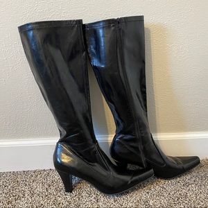 Franc Sarto Knee High Leather Heeled Boots Size 11